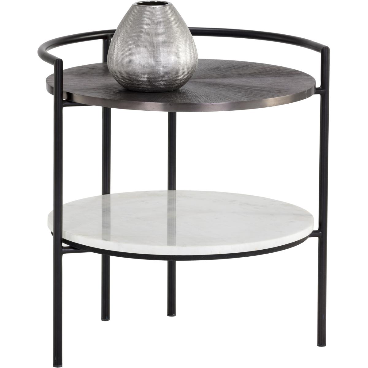 SUNPAN 105499 Brighton 21.75 X 20.25 inch White / Black Night Stand